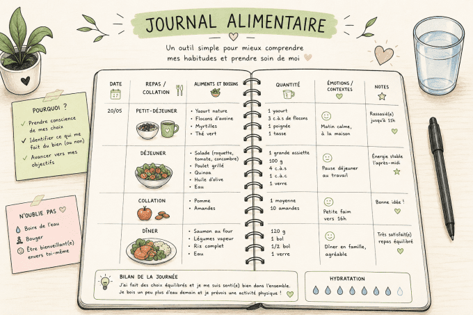 Journal alimentaire sur 3 jours